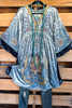 Peaceful Feelings Velvet Dress - Denim Blue