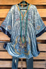 Peaceful Feelings Velvet Dress - Denim Blue