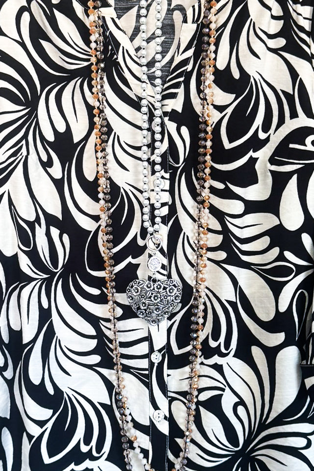 Tomorrow's News Top -  Black /Beige