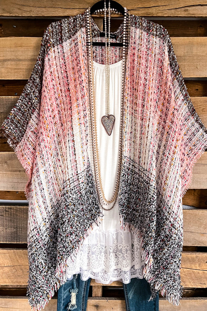Right About You Shawl  - Brown /Pink