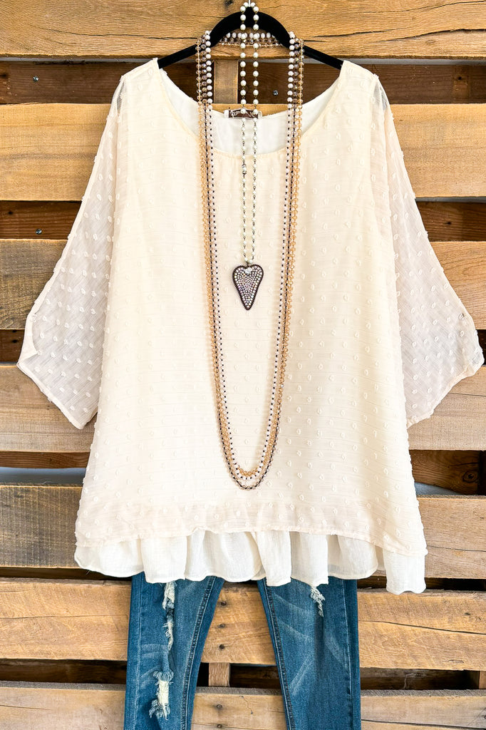 Swaying In The Breeze Tunic - Beige 90% COTTON