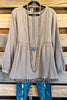 Simple And Sweet Gauze Top - Taupe - 100% COTTON
