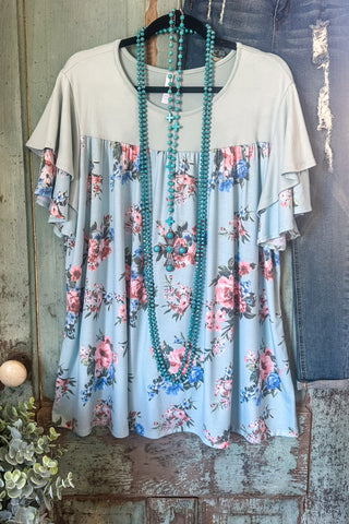Stylish Comfort Dress - Blue/Cream