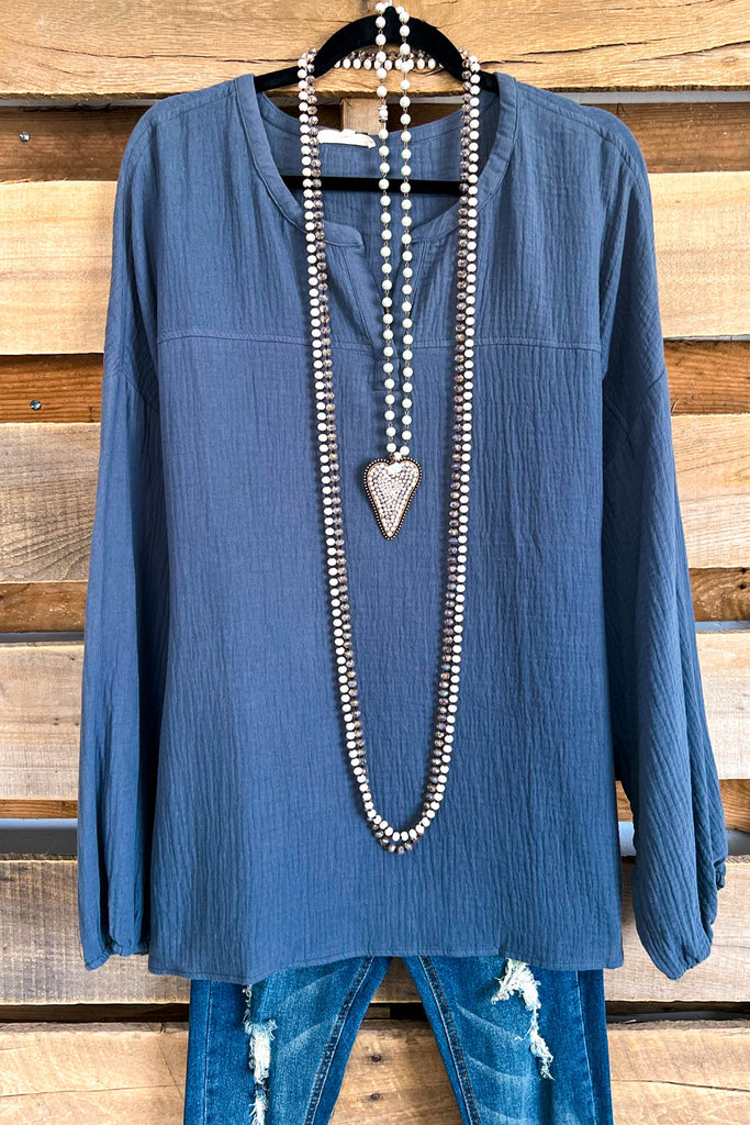 Good Habits Top - Ash Denim - 100% Cotton