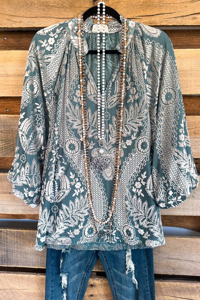 Remembering The Details Blouse - Sage