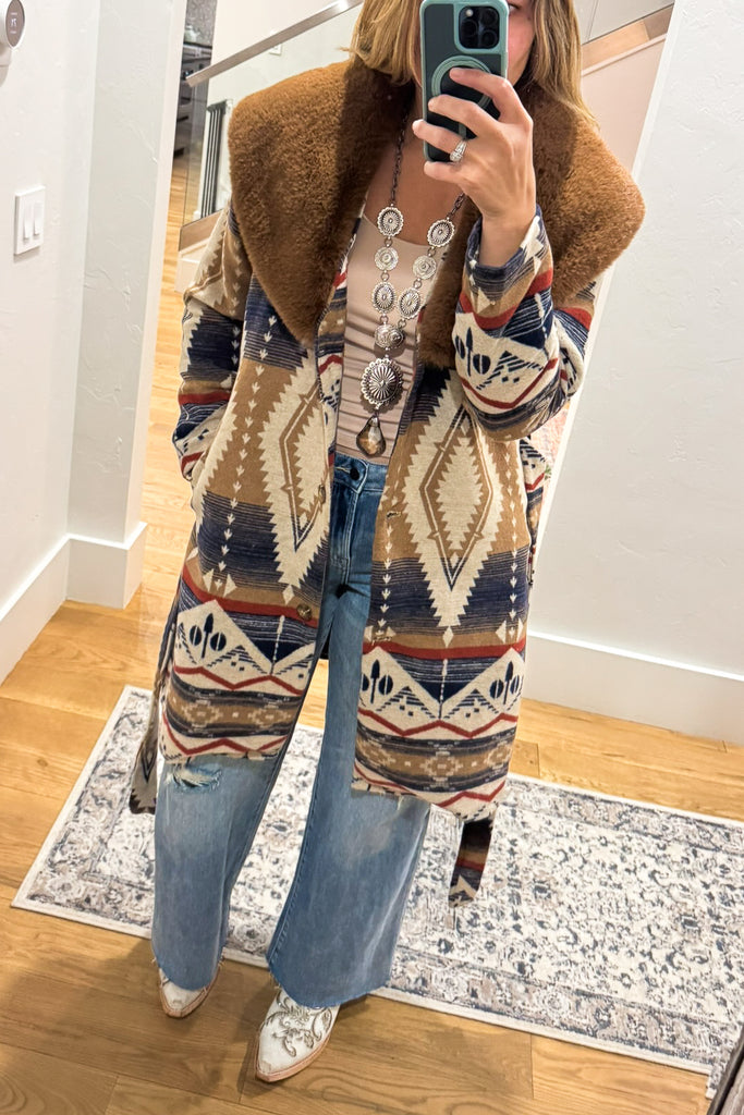 Frontier Ridge Fur Collar Jacket - Navy