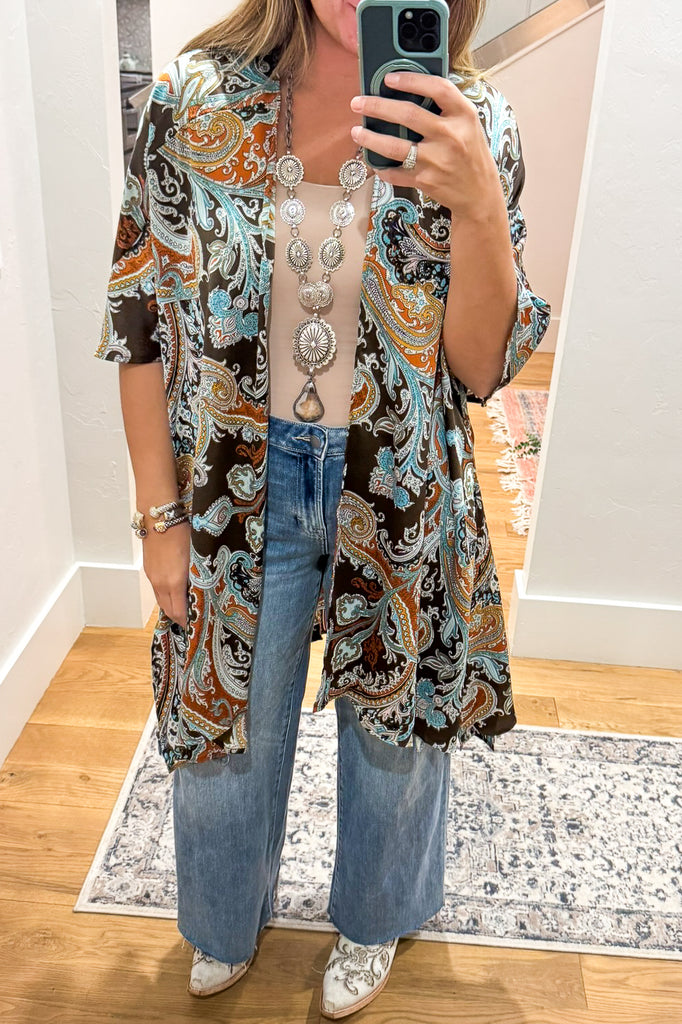 Perfect Paisley Kimono - Brown