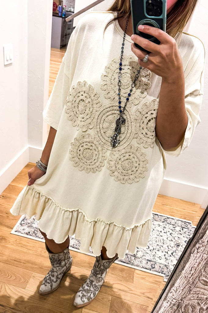 Saving Grace  Oversized Dress - Natural - Cotton Blend