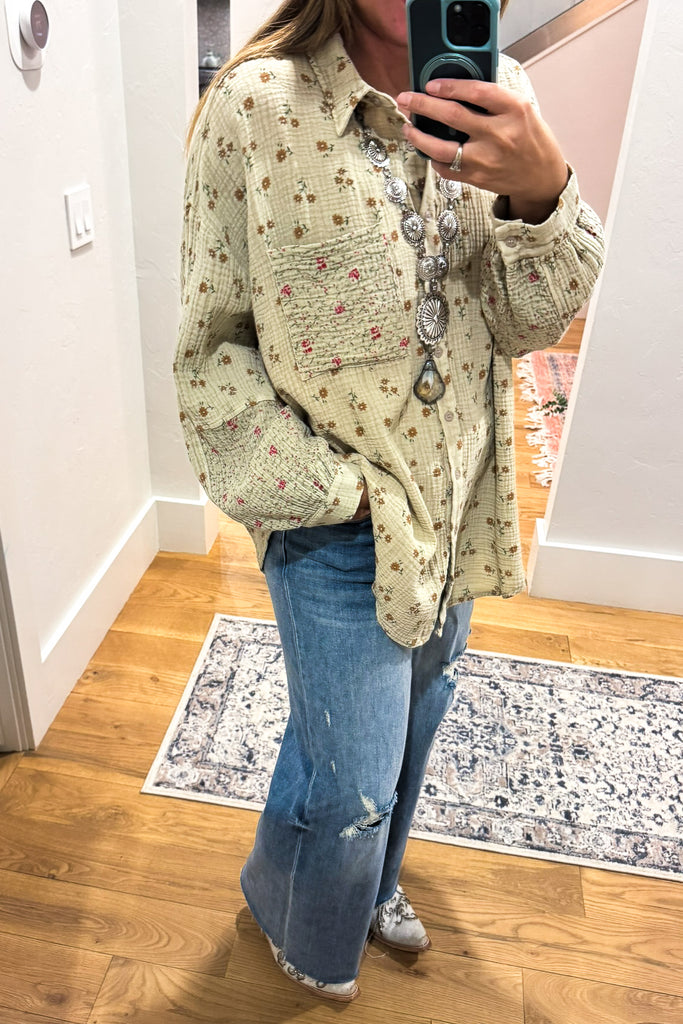 Daisy Dreams Tunic - Khaki - 100% Cotton