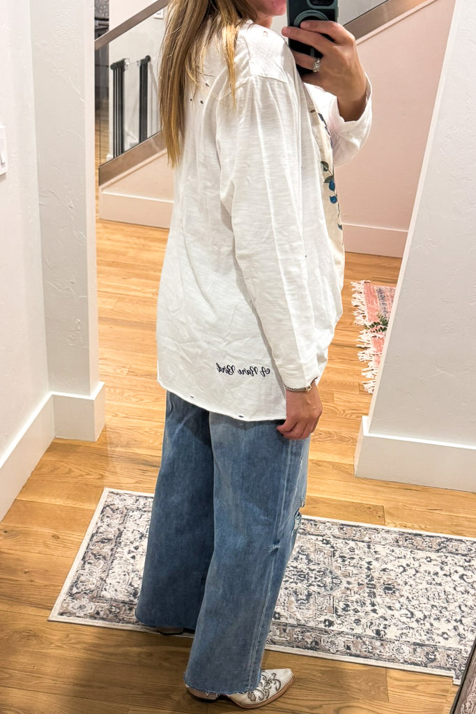 Rare Bird Songbirds Floral Cotton Top - 100% Cotton