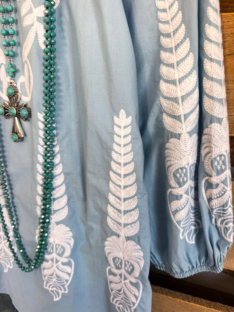 AHB EXCLUSIVE: Staying The Same Tunic - Light Blue -100% COTTON