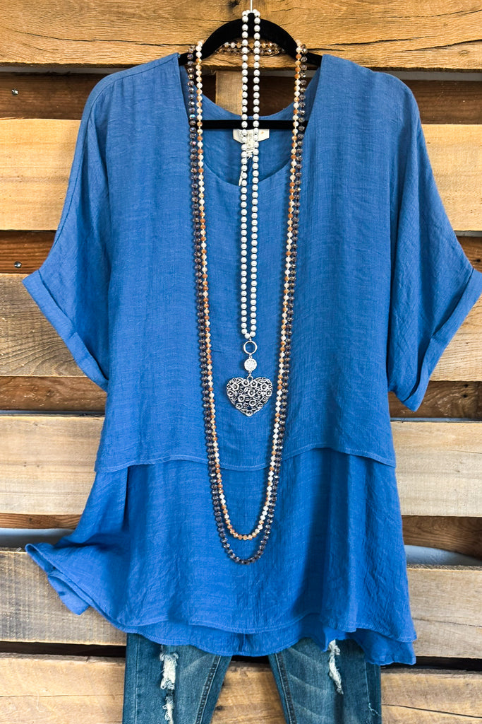 Layered Love Tunic - Denim Blue
