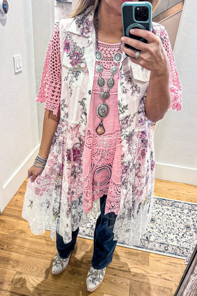 AHB EXCLUSIVE: Wide Awake Vest - Ivory/Floral