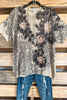 Midnight Blooms Top - Olive - 100% COTTON - SALE