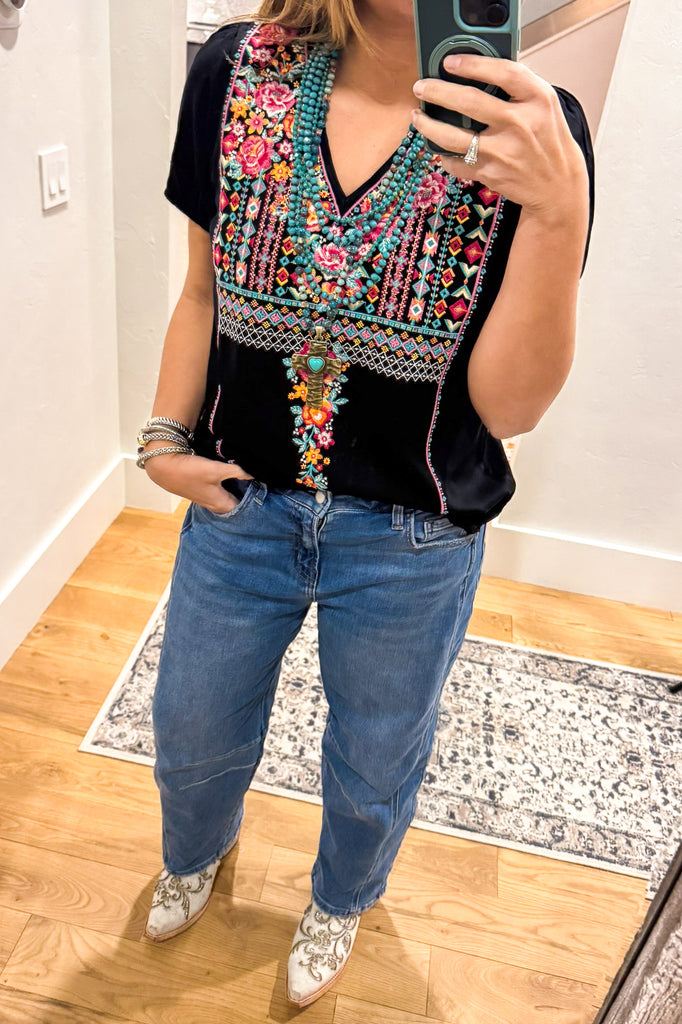 AHB EXCLUSIVE:  Rainy Rose Blouse - Black