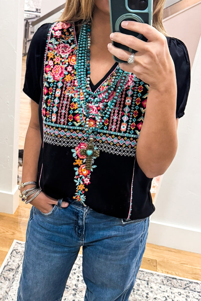 AHB EXCLUSIVE:  Rainy Rose Blouse - Black