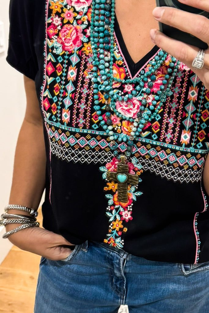 AHB EXCLUSIVE:  Rainy Rose Blouse - Black