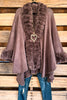 All The Time Faux Fur Poncho - Mocha