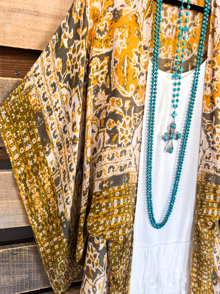 Lifting Spirits Kimono - Mustard