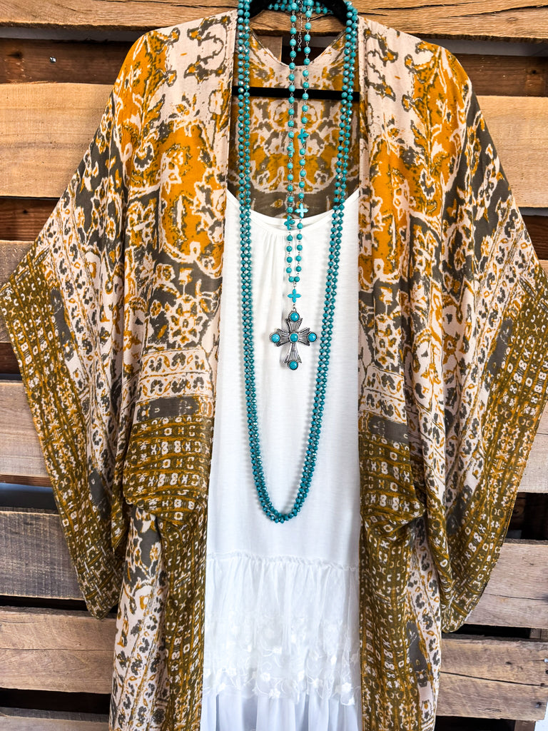 Lifting Spirits Kimono - Mustard