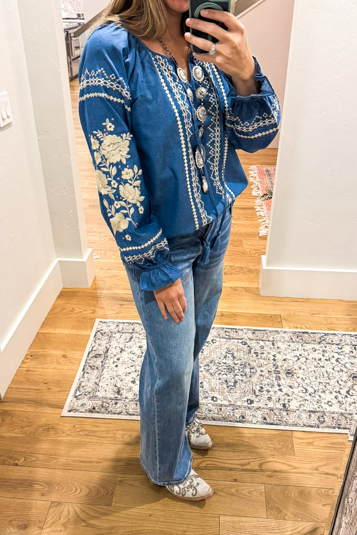 AHB EXCLUSIVE: When in Love Top - Denim - 100% COTTON
