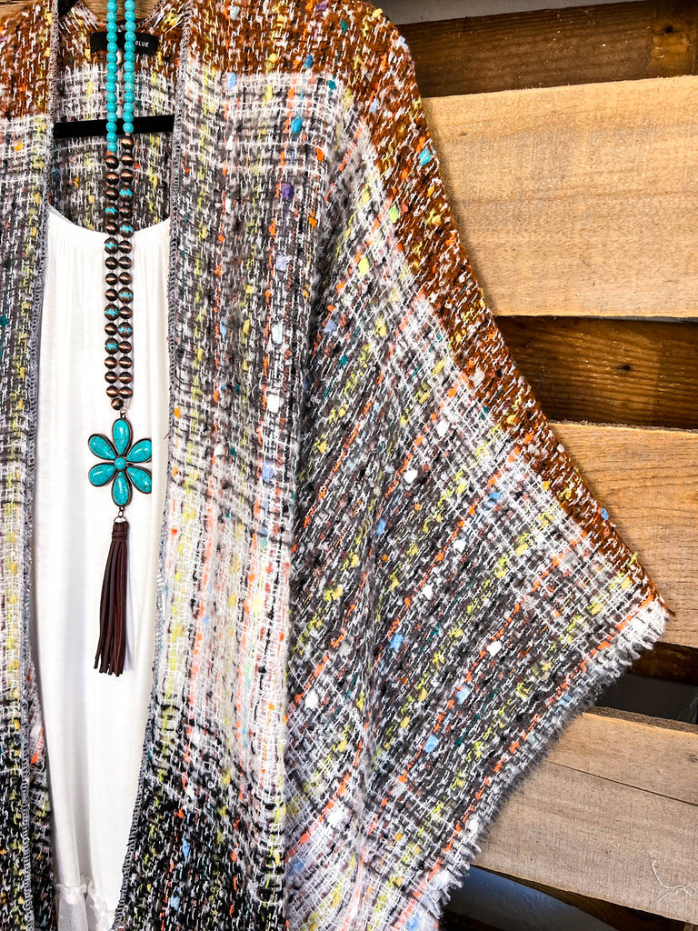 Right About You Oversized Shawl  - Rust/Grey