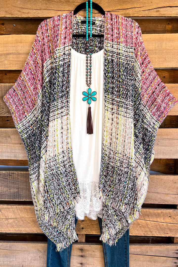 Right About You Shawl  - Pink/Blue - SALE