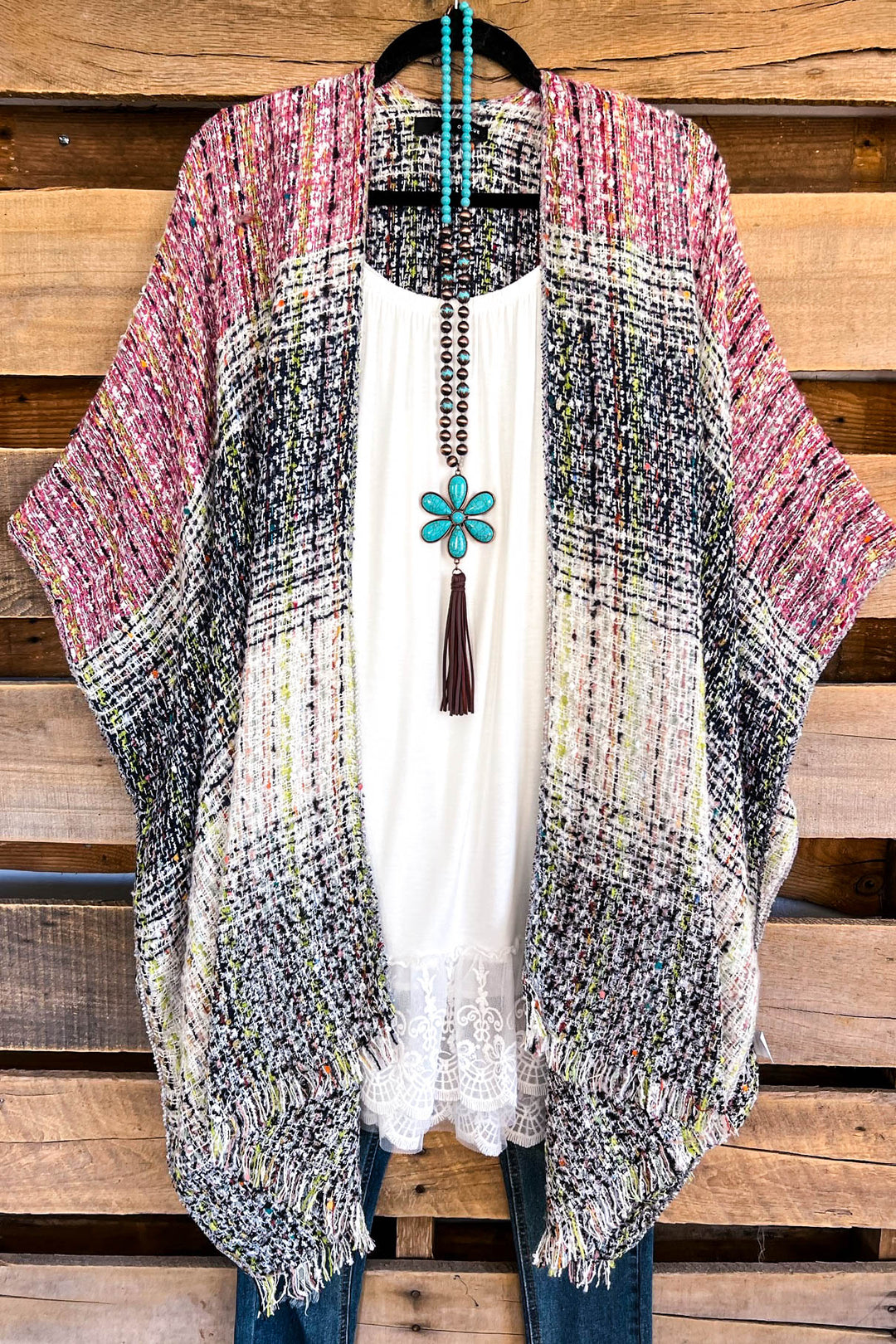 Right About You Shawl  - Pink/Blue - SALE
