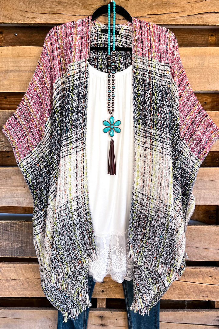 Right About You Shawl  - Pink/Blue - SALE