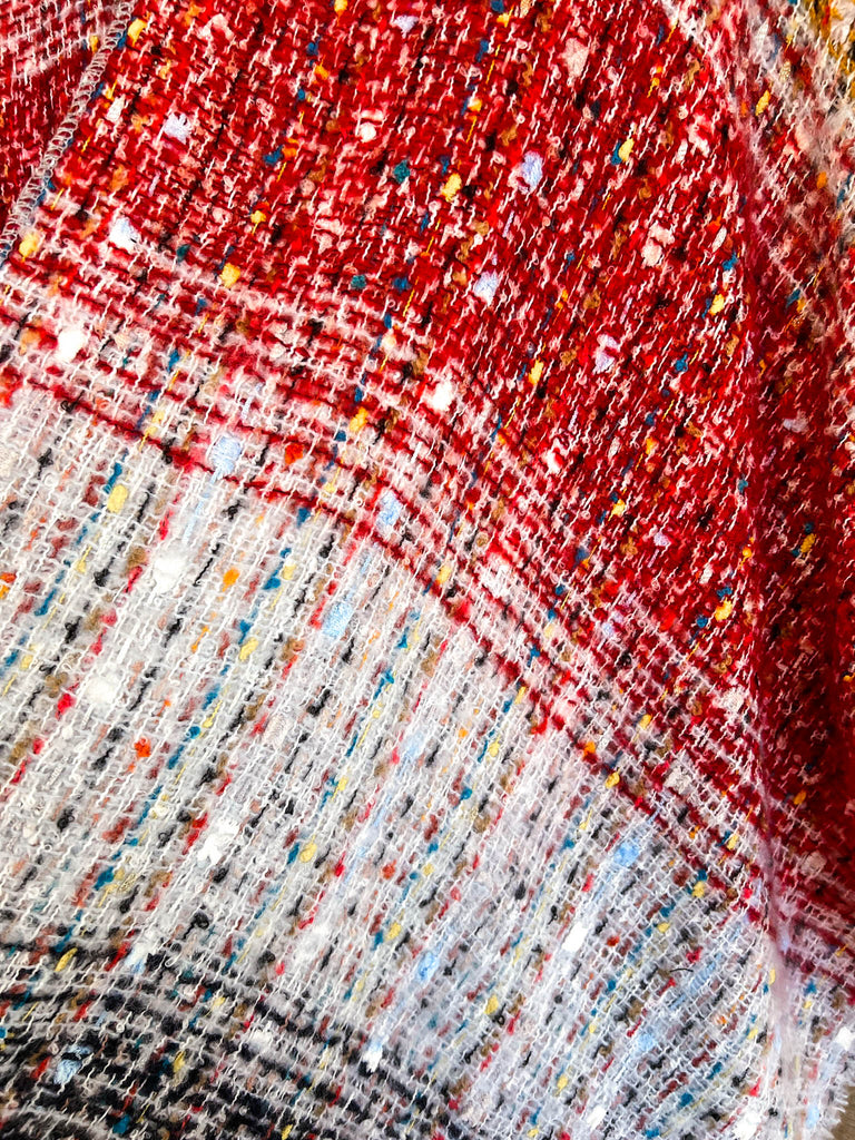 Right About You Shawl  - Red/Blue