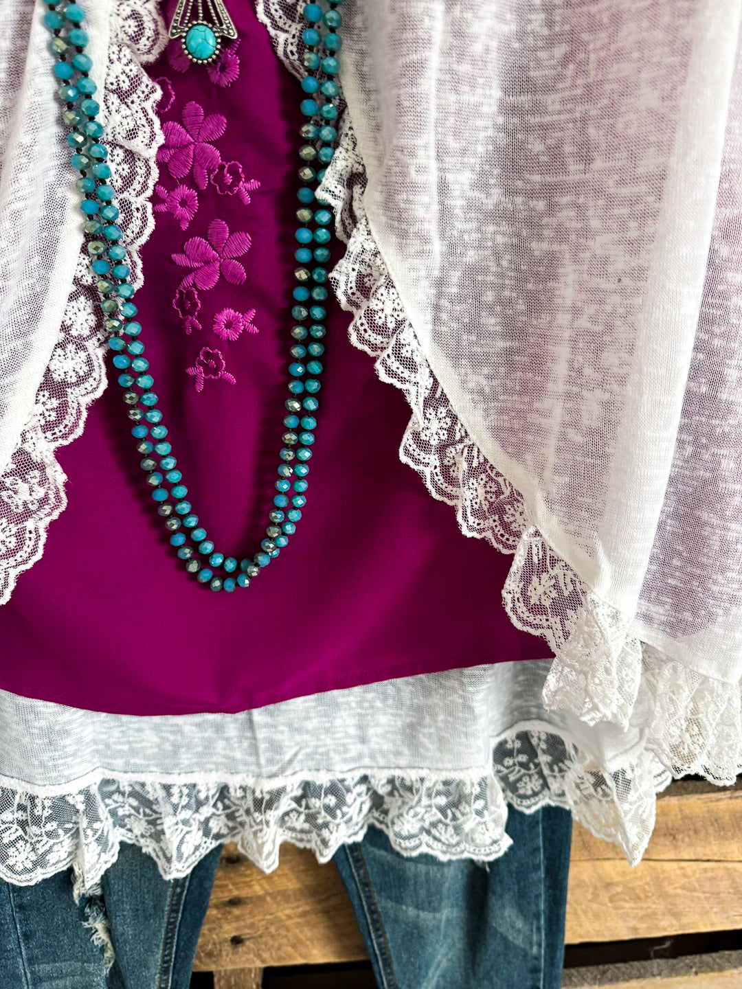 Lovely Lace Cardigan - White - SALE