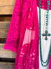 Love You Always Lace Cardigan - Hot Pink