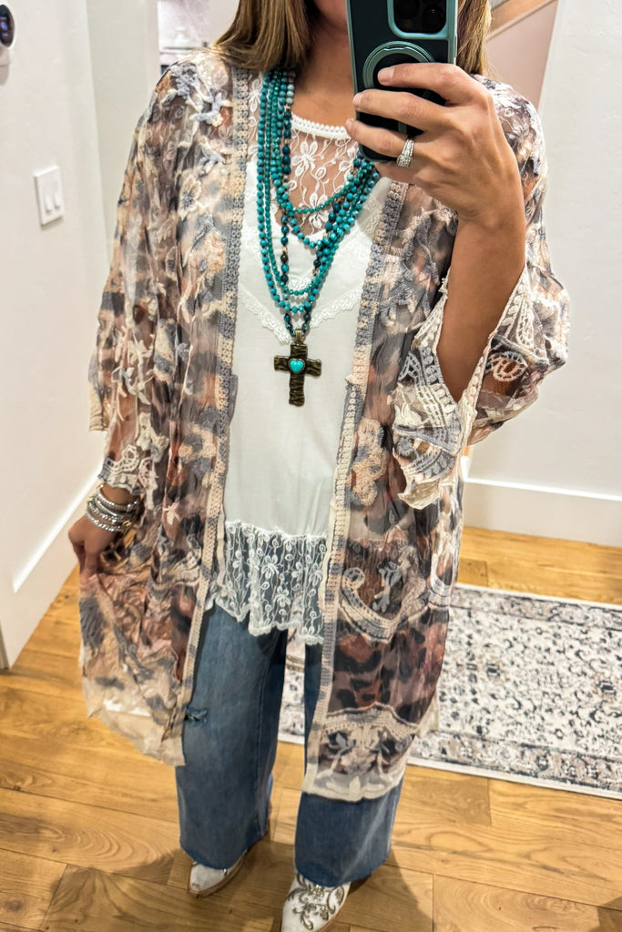 AHB EXCLUSIVE: More Than Just a Friend Lace Kimono - Leopard