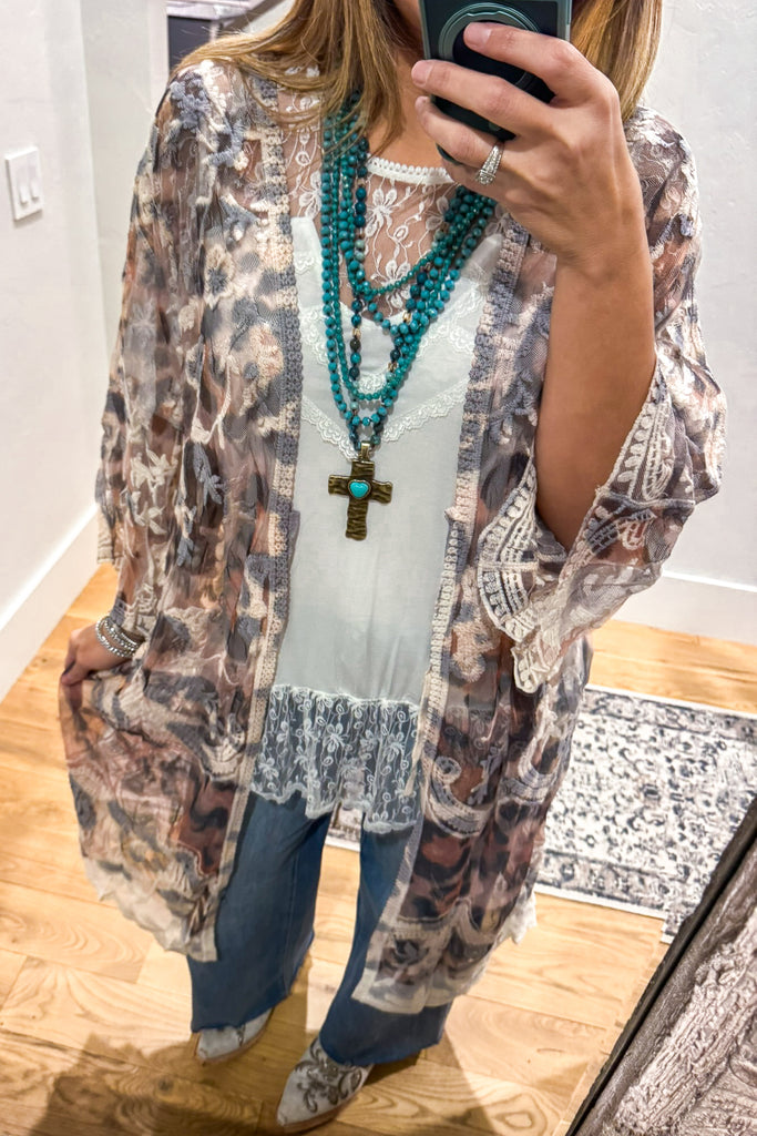 AHB EXCLUSIVE: More Than Just a Friend Lace Kimono - Leopard