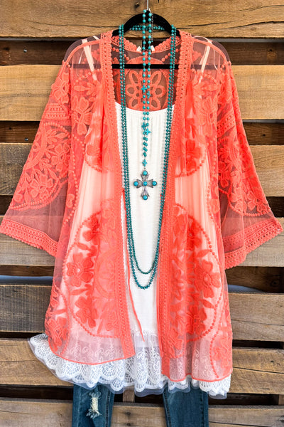 Love You Always Lace Cardigan - Apricot
