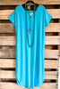 Cold Shoulder T-shirt Maxi Dress - Aqua