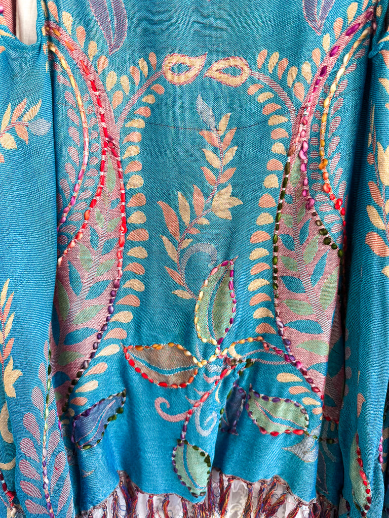 Playful Elegance Thick Stich Vest - Turquoise