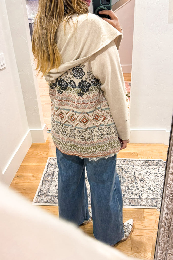 Fully Embroidered Plus Size Special Moments Cardigan - Oatmeal