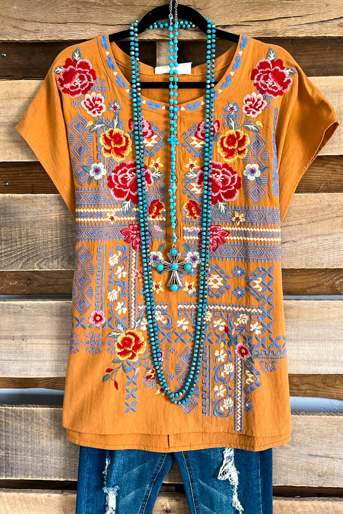 Cheerful To See You Top - Marigold - 100% COTTON