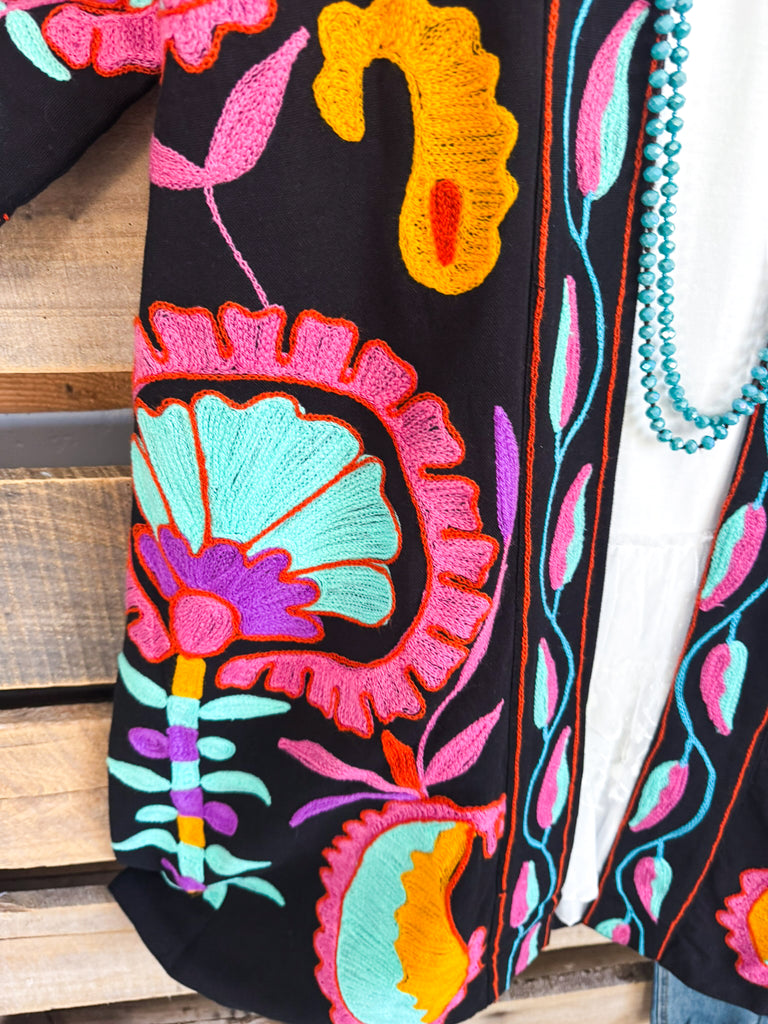 AHB EXCLUSIVE: Midnight Dreamer Duster/Cardigan - Black - 100% COTTON