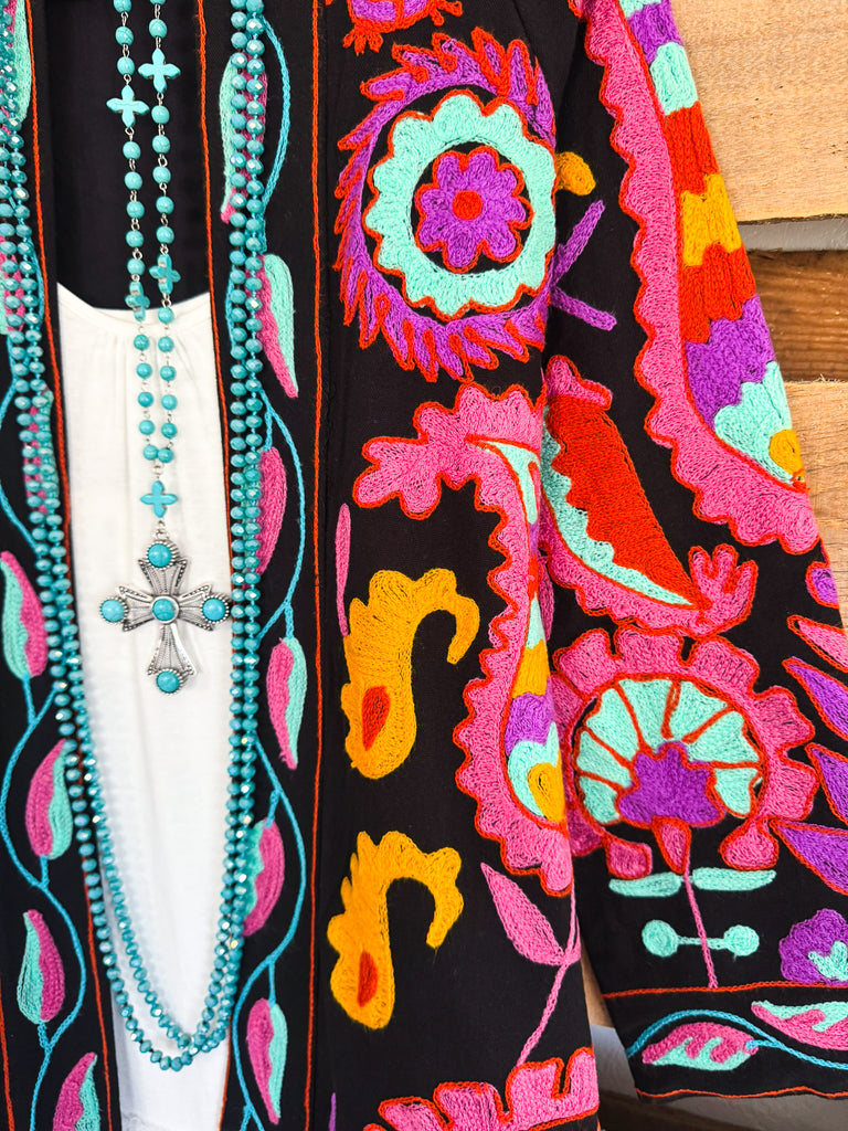 AHB EXCLUSIVE: Midnight Dreamer Duster/Cardigan - Black - 100% COTTON