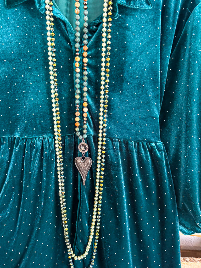 Shimmering Grace Tunic - Teal Green