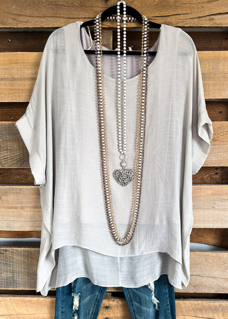 Fill The Breeze Tunic - Pearl Gray