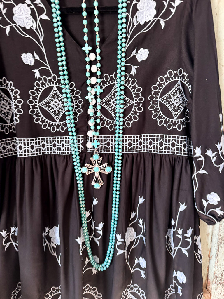 AHB EXCLUSIVE: Rose Garden Promises Dress - Navy