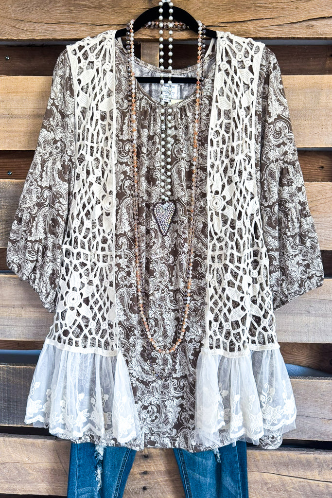 Yes I Will Crochet Vest - Beige - 100% COTTON