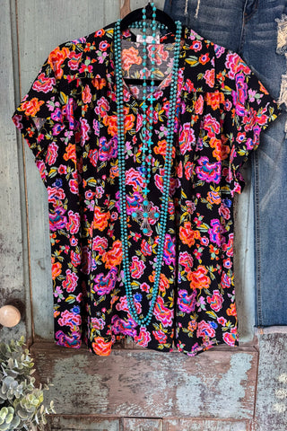 Shine With Passion Oversized Top - Blue