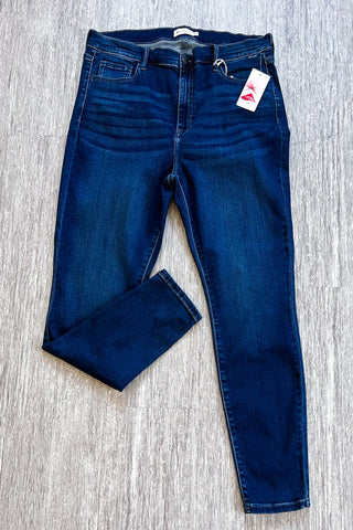Conveniently Honest High Rise Jeans - Dark Denim WITH LYCRA