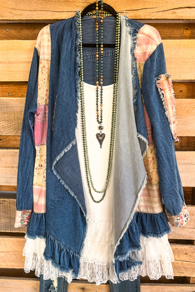 Quilted With Love Denim Cardigan - 100% Cotton Denim