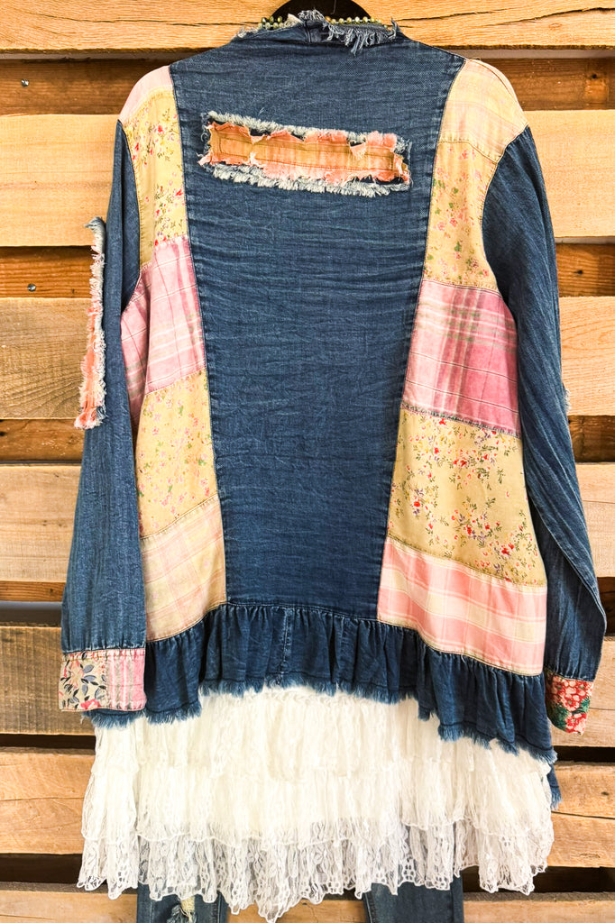 Quilted With Love Denim Cardigan - 100% COTTON Denim