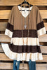 AHB EXCLUSIVE: Romantic Lines Dress - Brown  - SALE